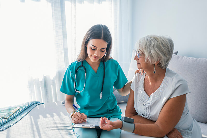 physician assistant with patient